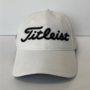 Titlelist Golf Hat/Cap Strap Back Mens Adjustable Logo White Baseball Cap